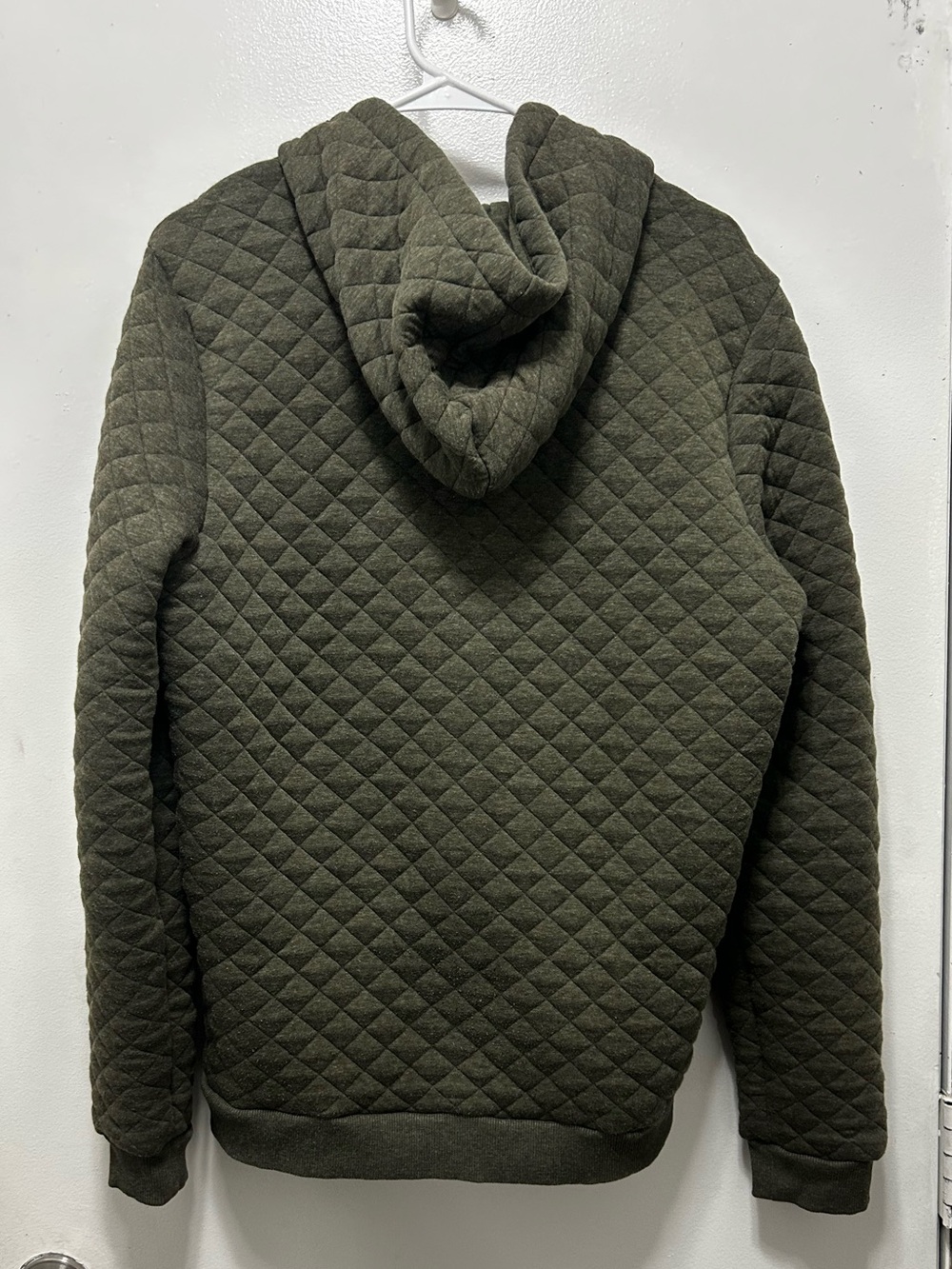 Marine Layer Quilted Zip Hoodie in Olive Green - Picture 2 of 4